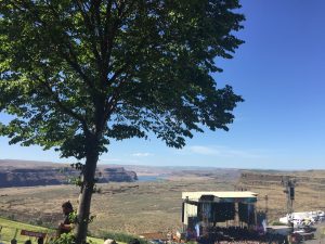 alt="looking down into the Gorge from the hill above the main stage"