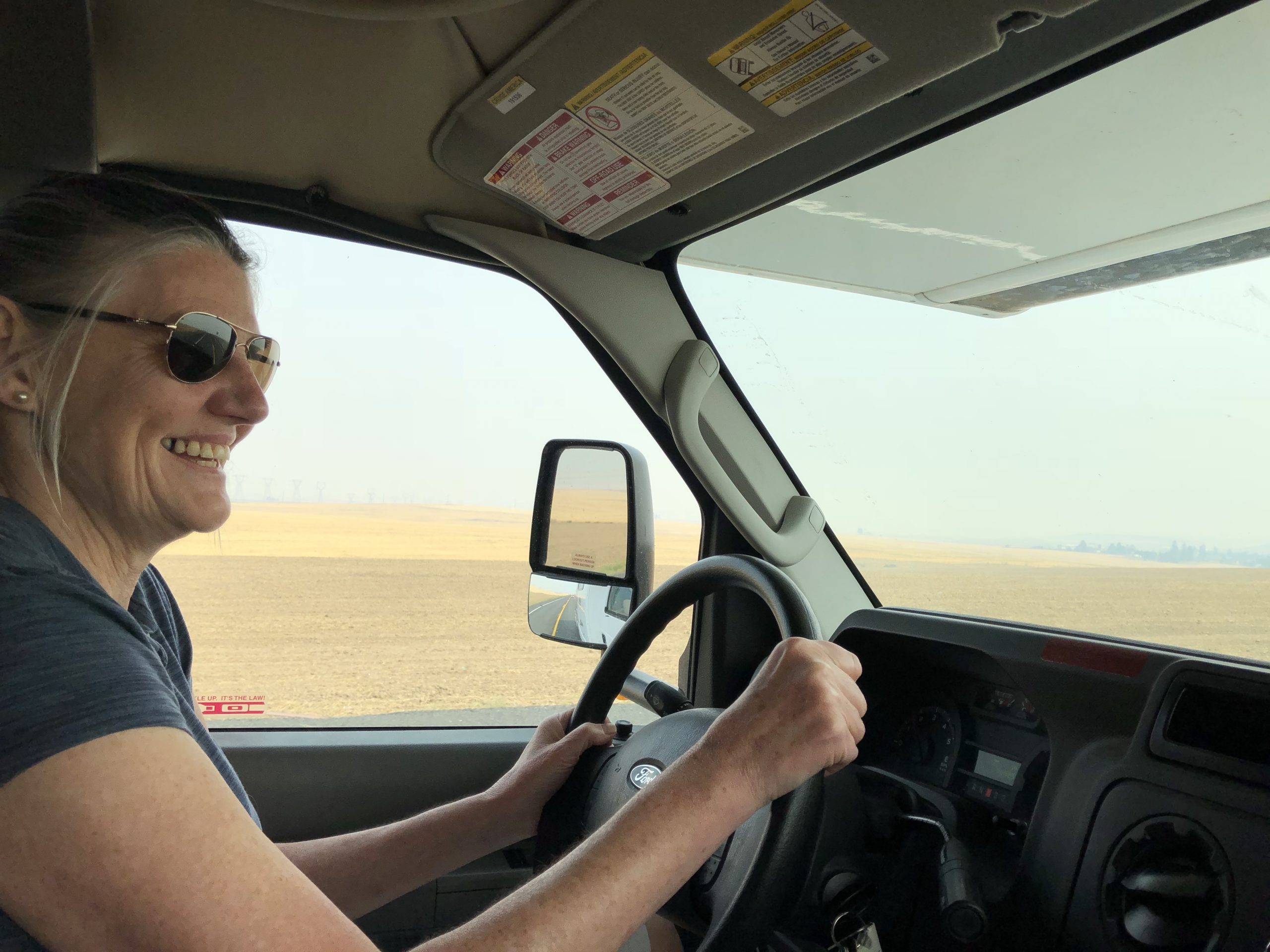 alt="close up of my friend driving"