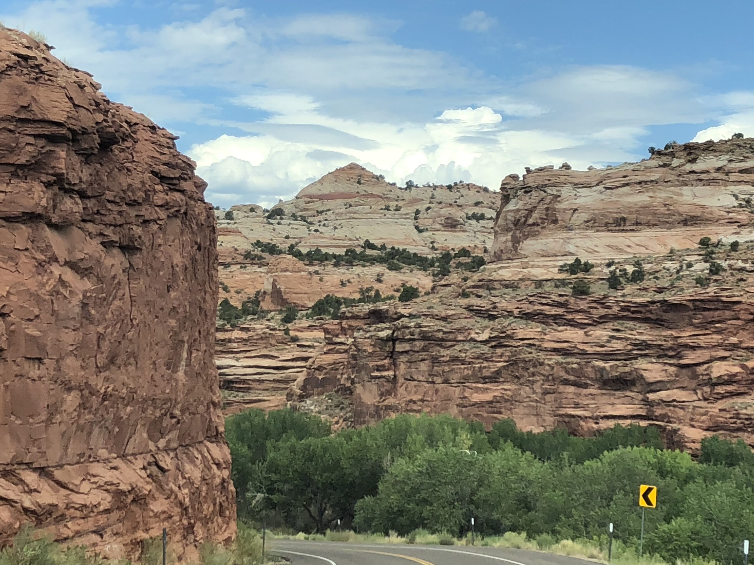 alt="rock walls along the road"