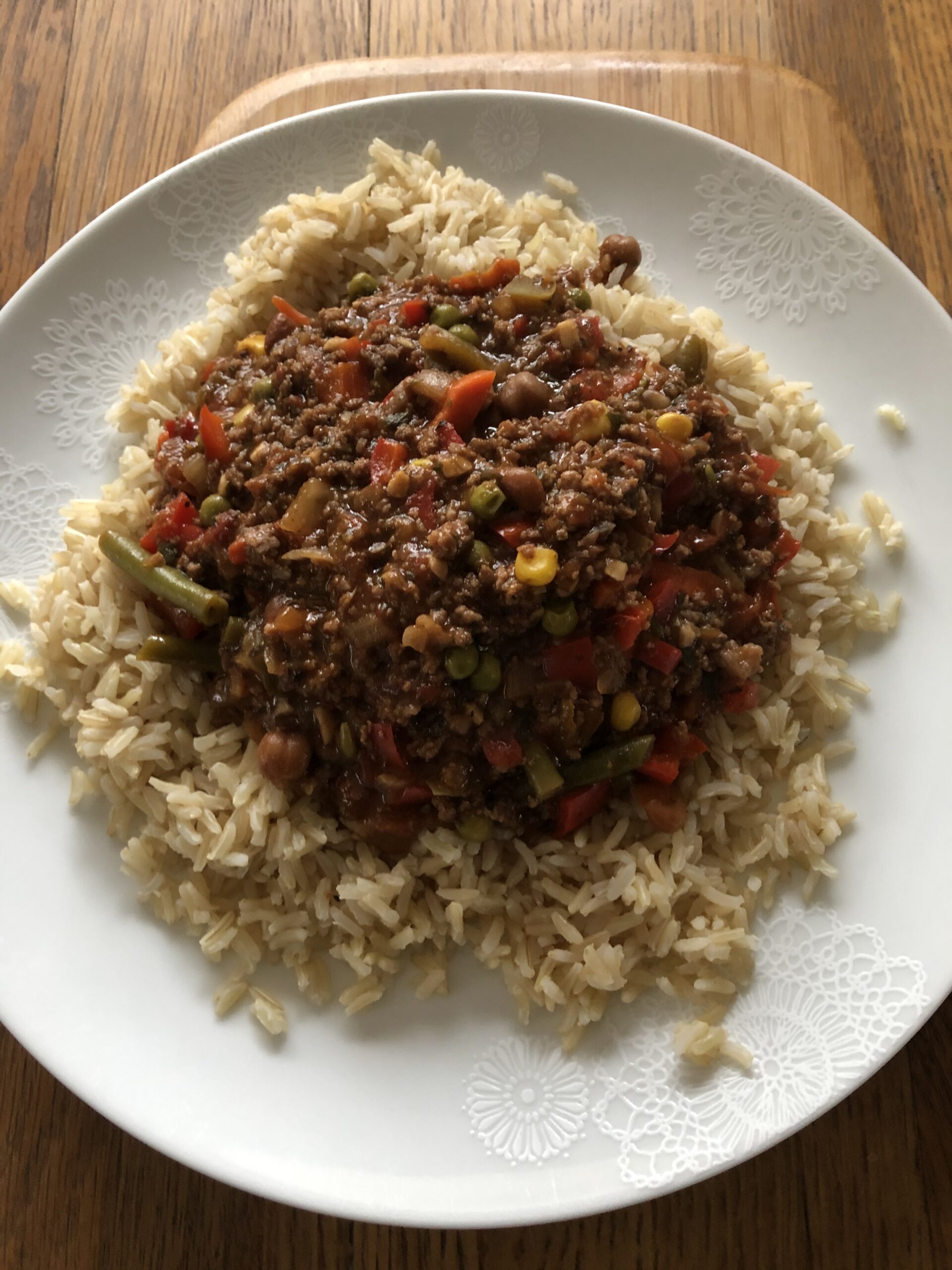 alt="rice with vegetarian curry"