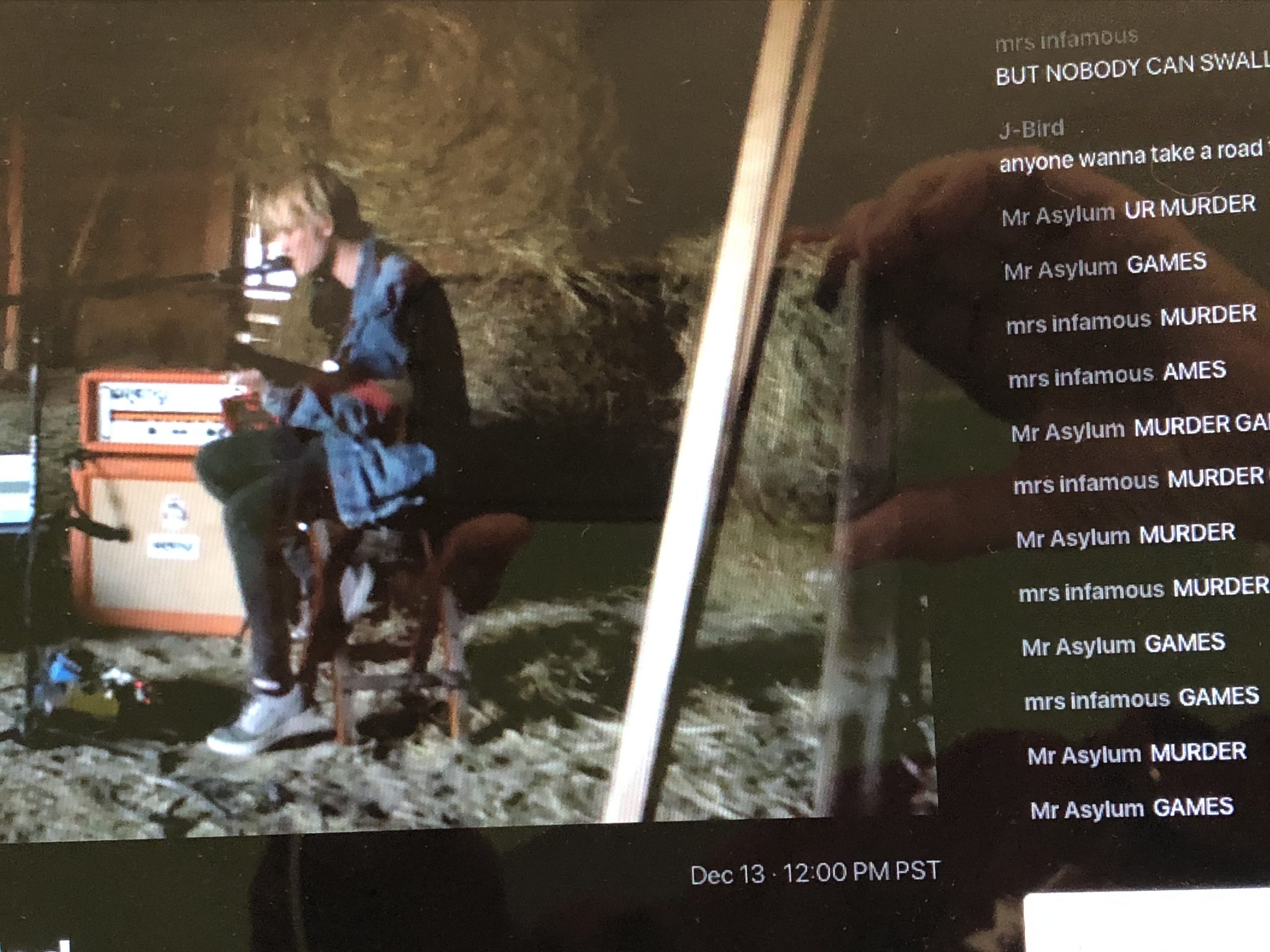 alt="screen shot of Josh lead singer with Badflower from livestream gig"