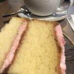 alt="sponge cake & a cup of coffee"