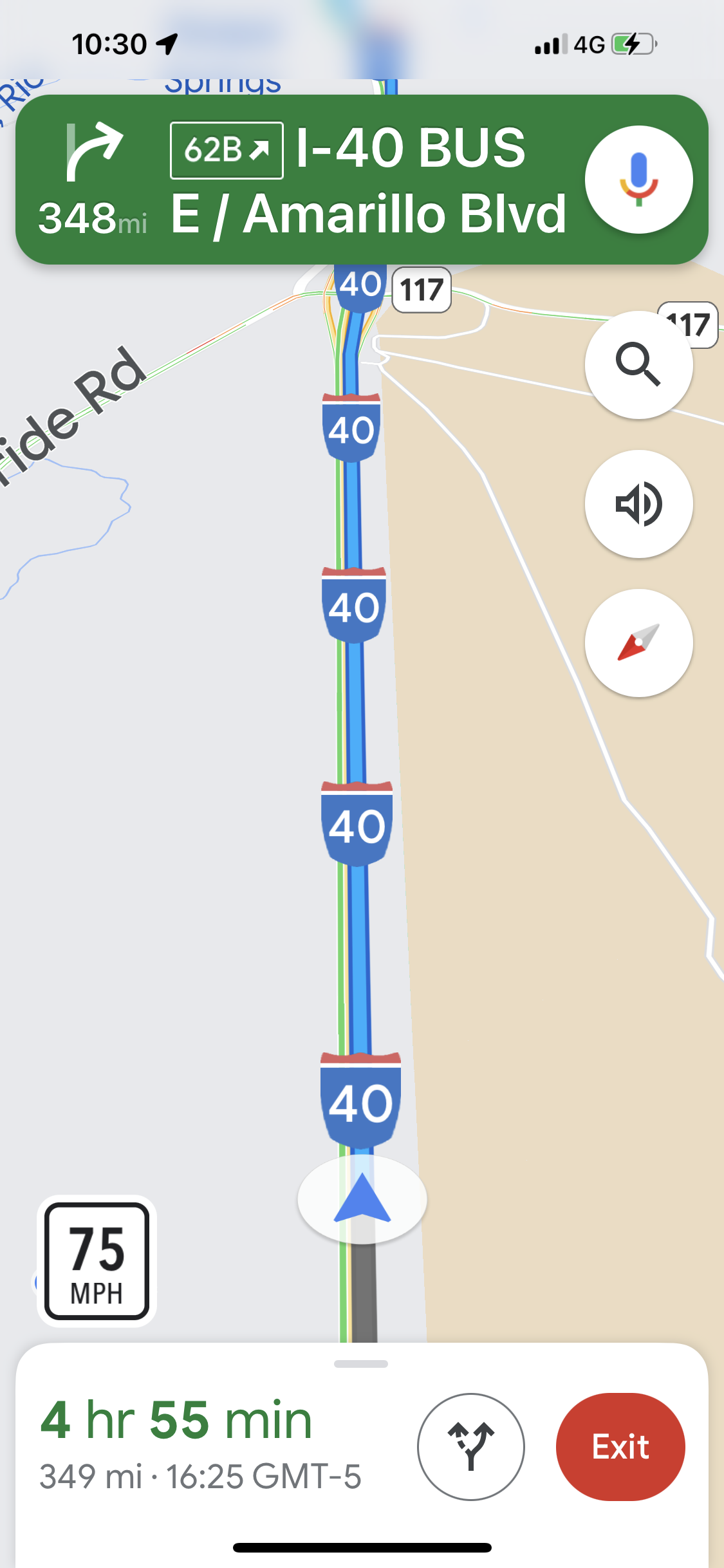 alt="screen shot of sat nav"