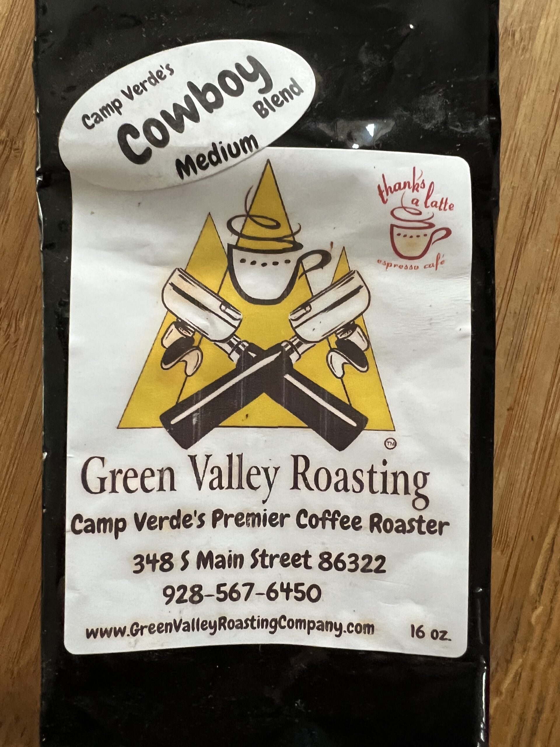 alt="green valley coffee bag"