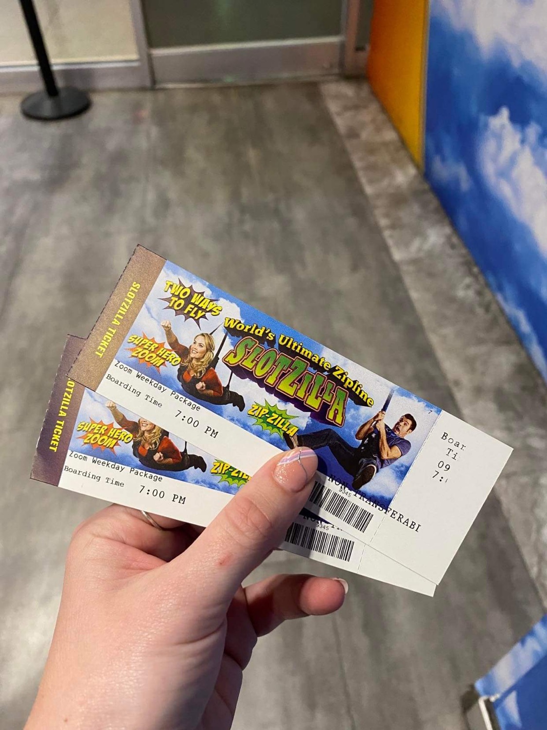 alt="two tickets to the Slotzilla zipline in Las Vegas"