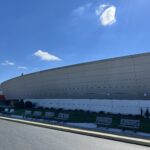 alt="outside of the corvette museum"