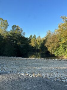 alt="gravel with trees"