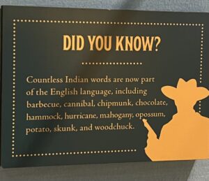 alt="native american words on a board that have been adopted in to everyday speech"