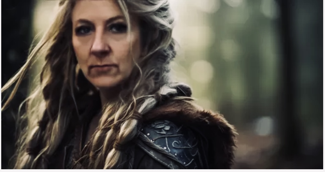 alt="side view of woman with plaited hair"