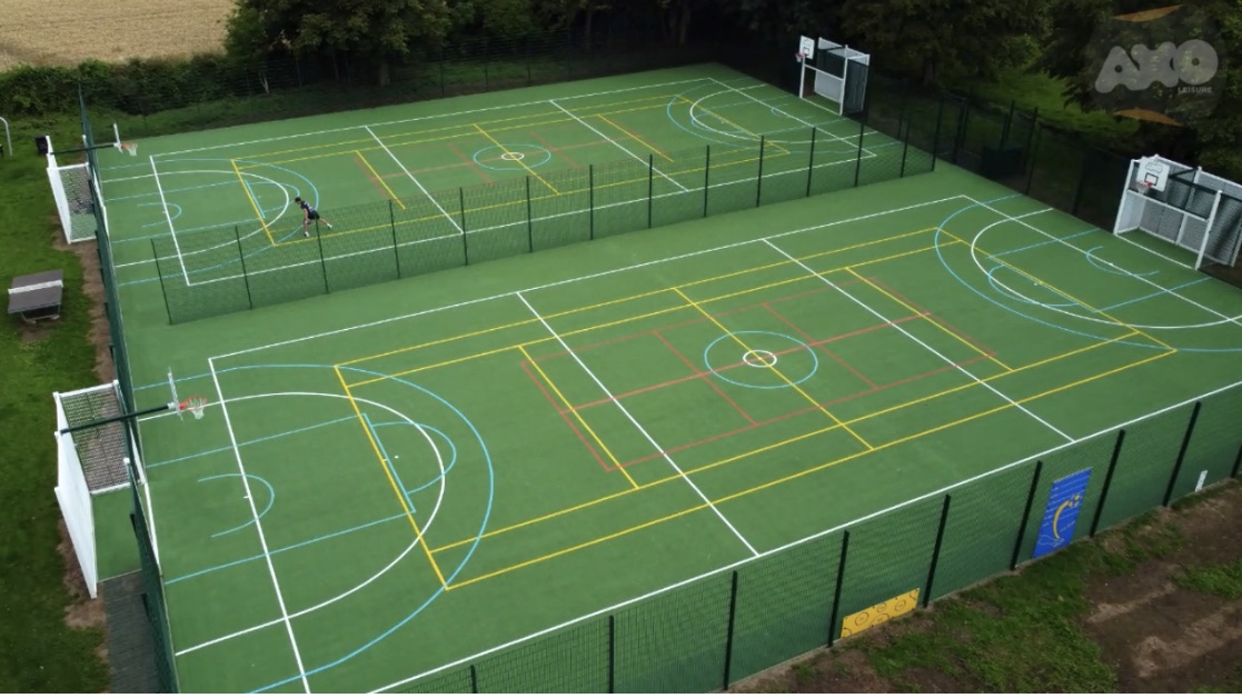 alt="multi use games area showing the playing surfaces & markings