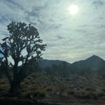 alt="scrub land with cloudy sky & mountains in distance