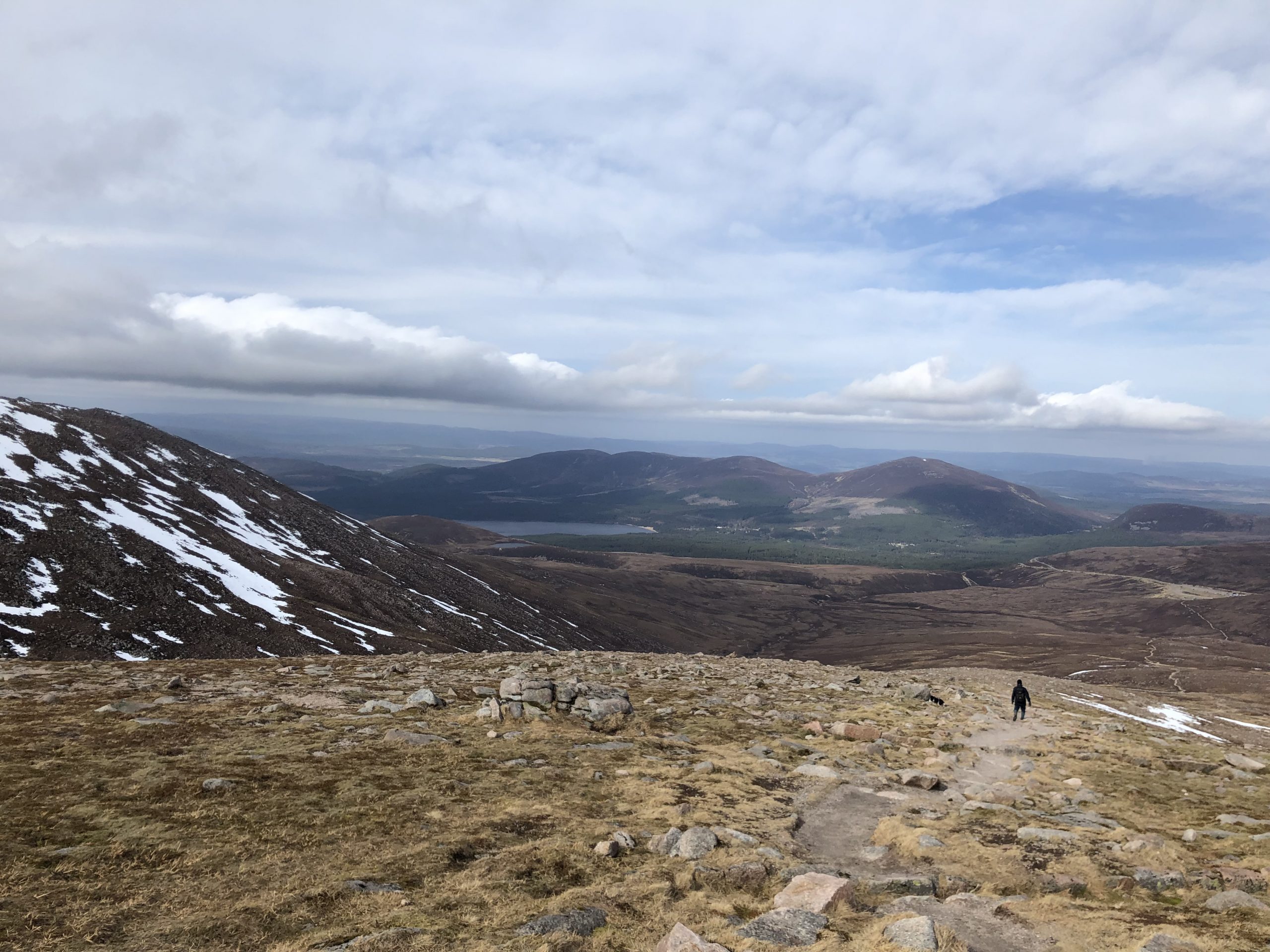 alt="walking down a Munro"