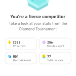 alt="statistics from Duolingo"