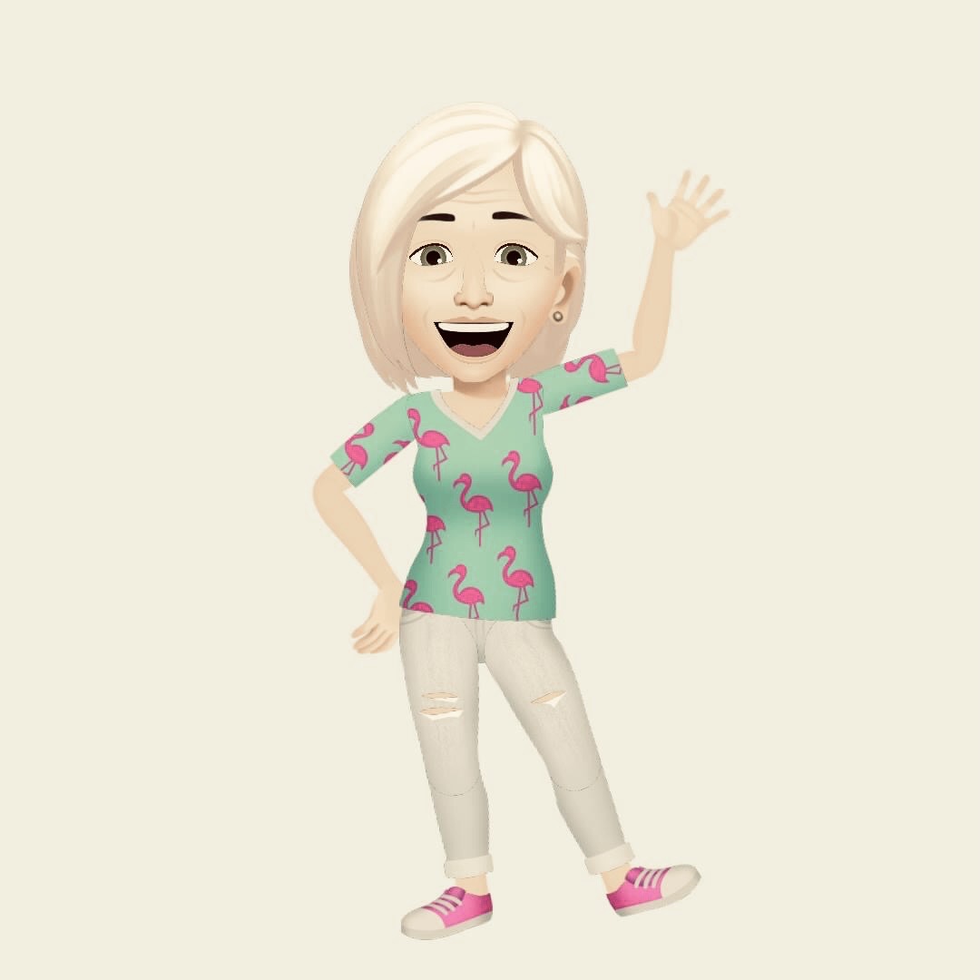 alt="avatar of me in plain jeans & top with flamingos"