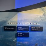 alt="sign with names of the mountain that have been given over time"