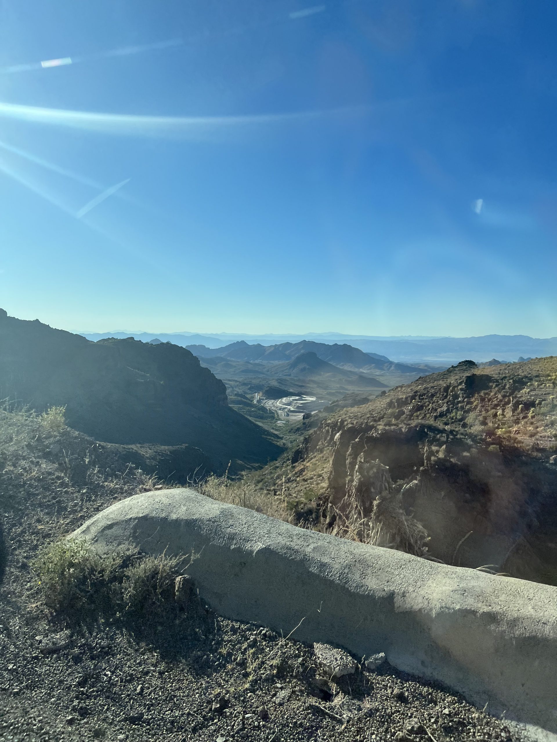 alt="looking across the valley at the unusual rocks"