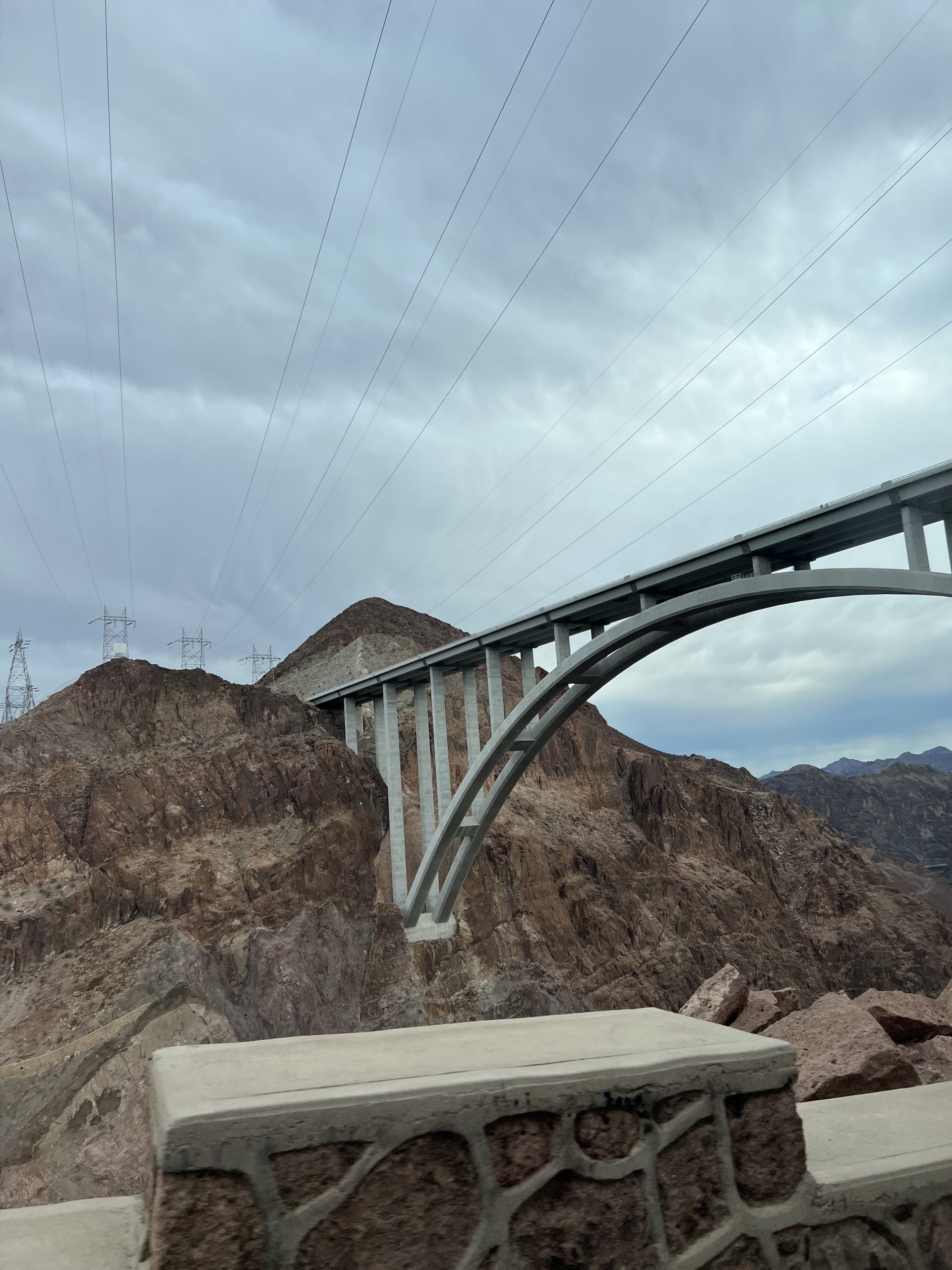palt'the bridge from a different angle with electric cables overhead"