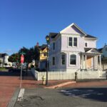 alt="unusual coloured tiles on outside of unusual building"