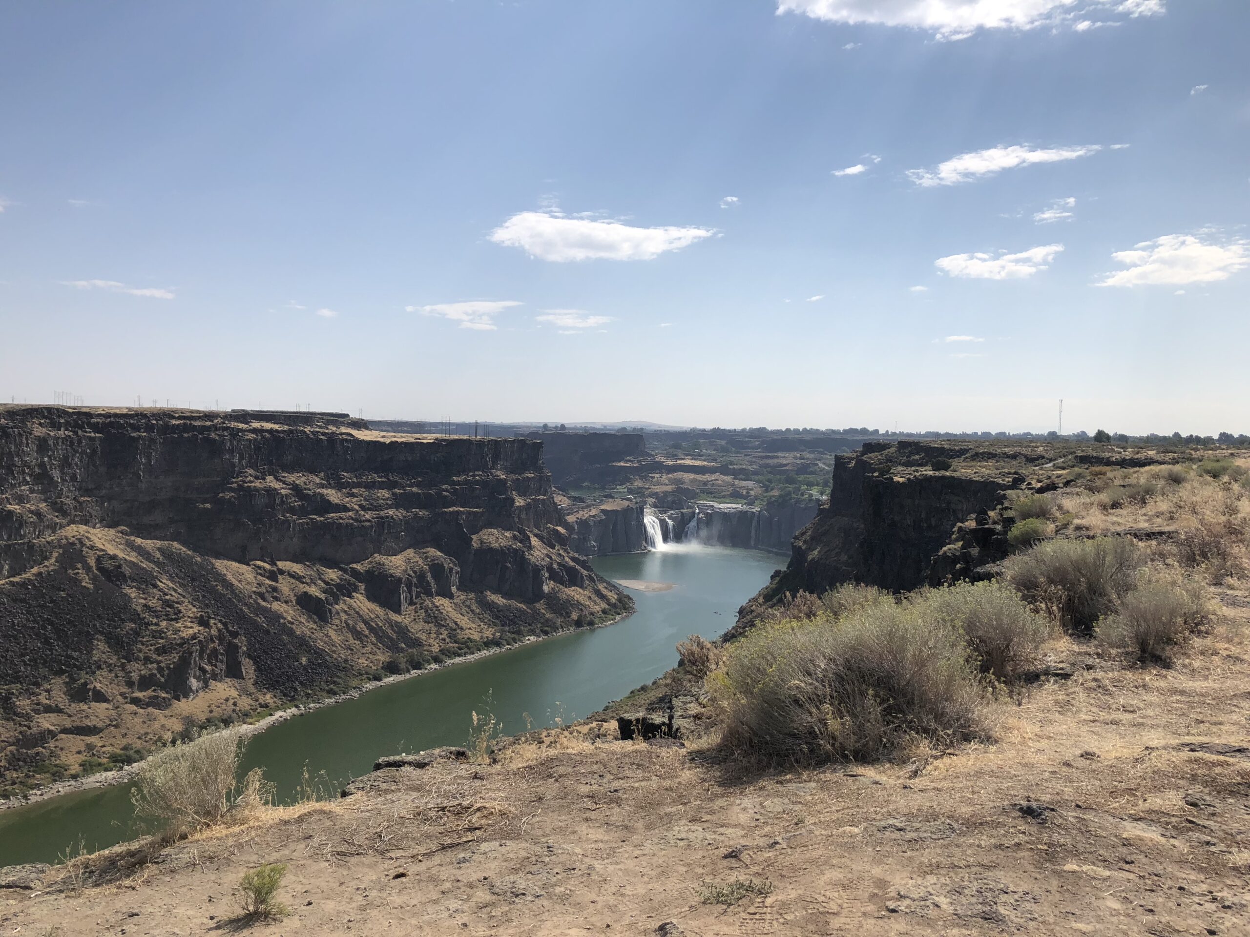 alt="looking back towards the Twin Falls"