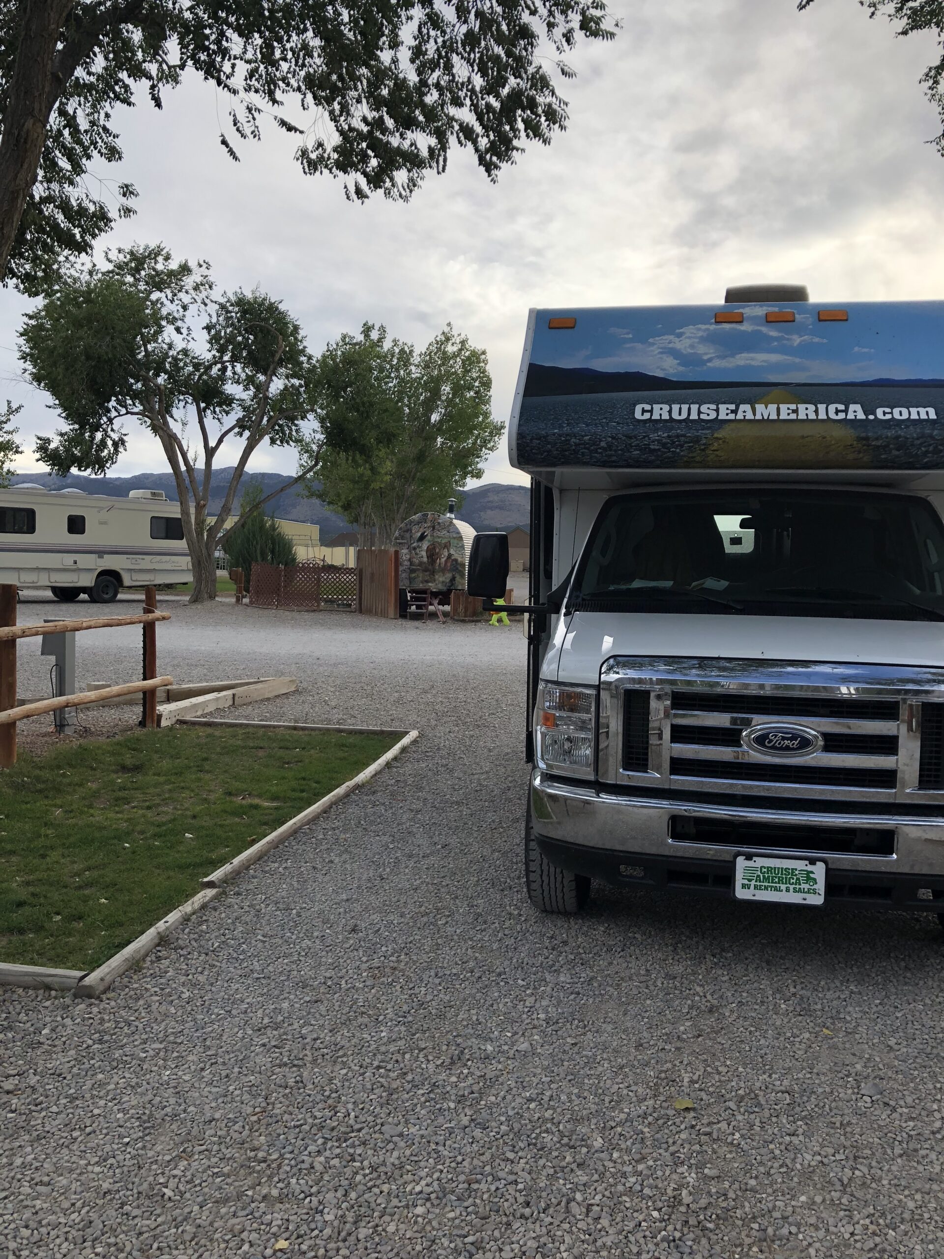 alt="RV parked in site at Ely"
