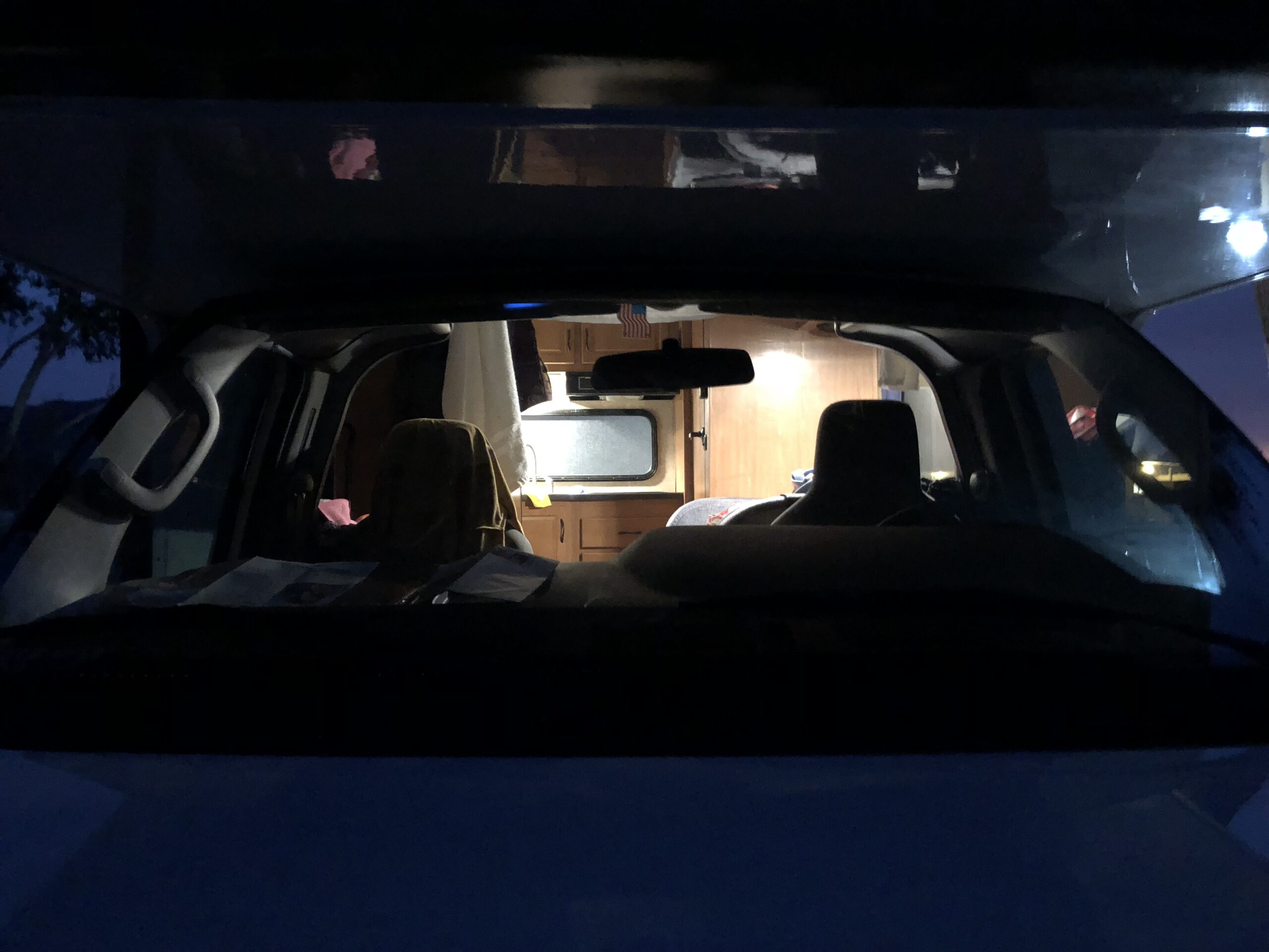 alt="inside of van at night"