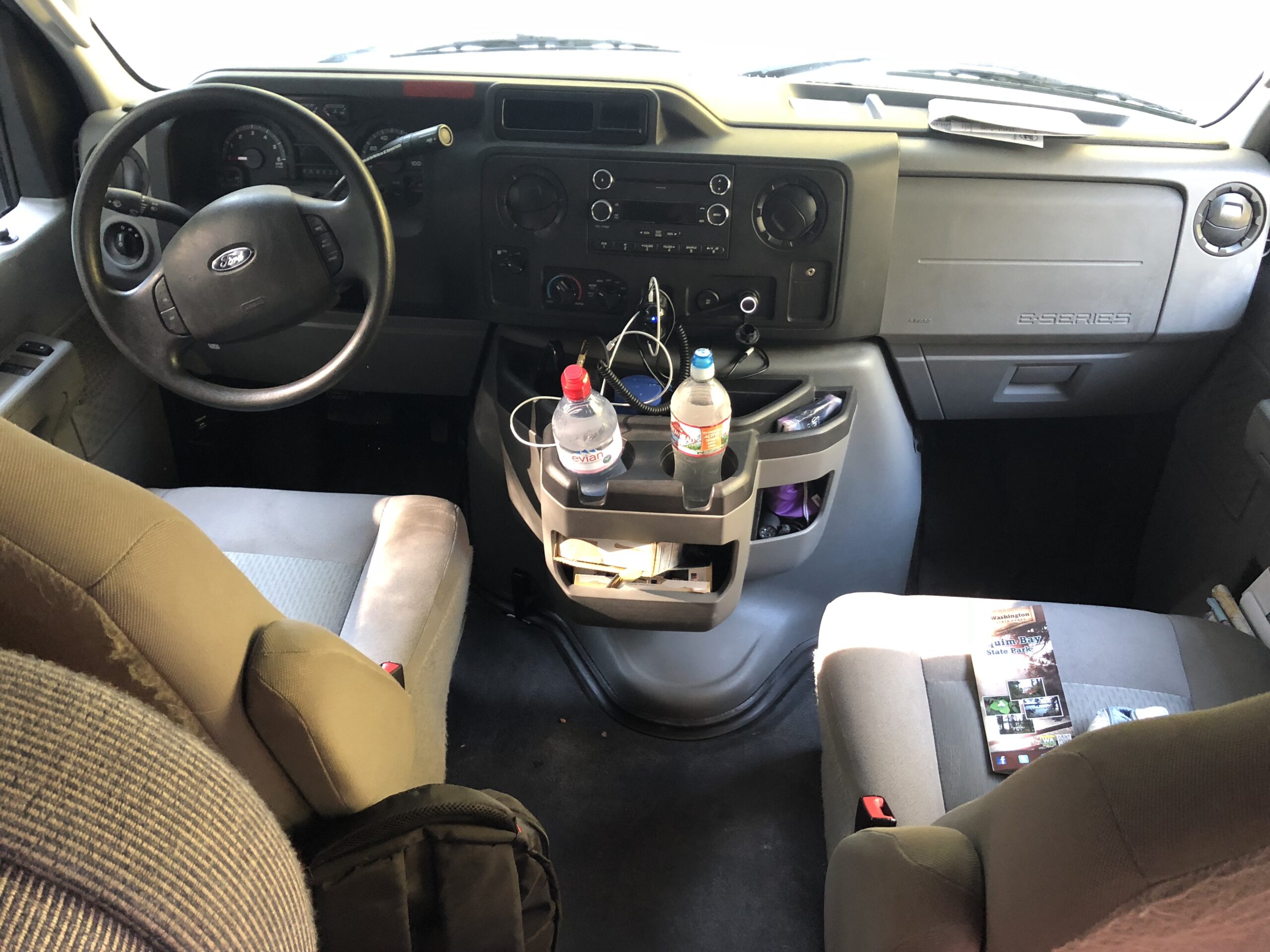 alt="inside the cab of the RV"