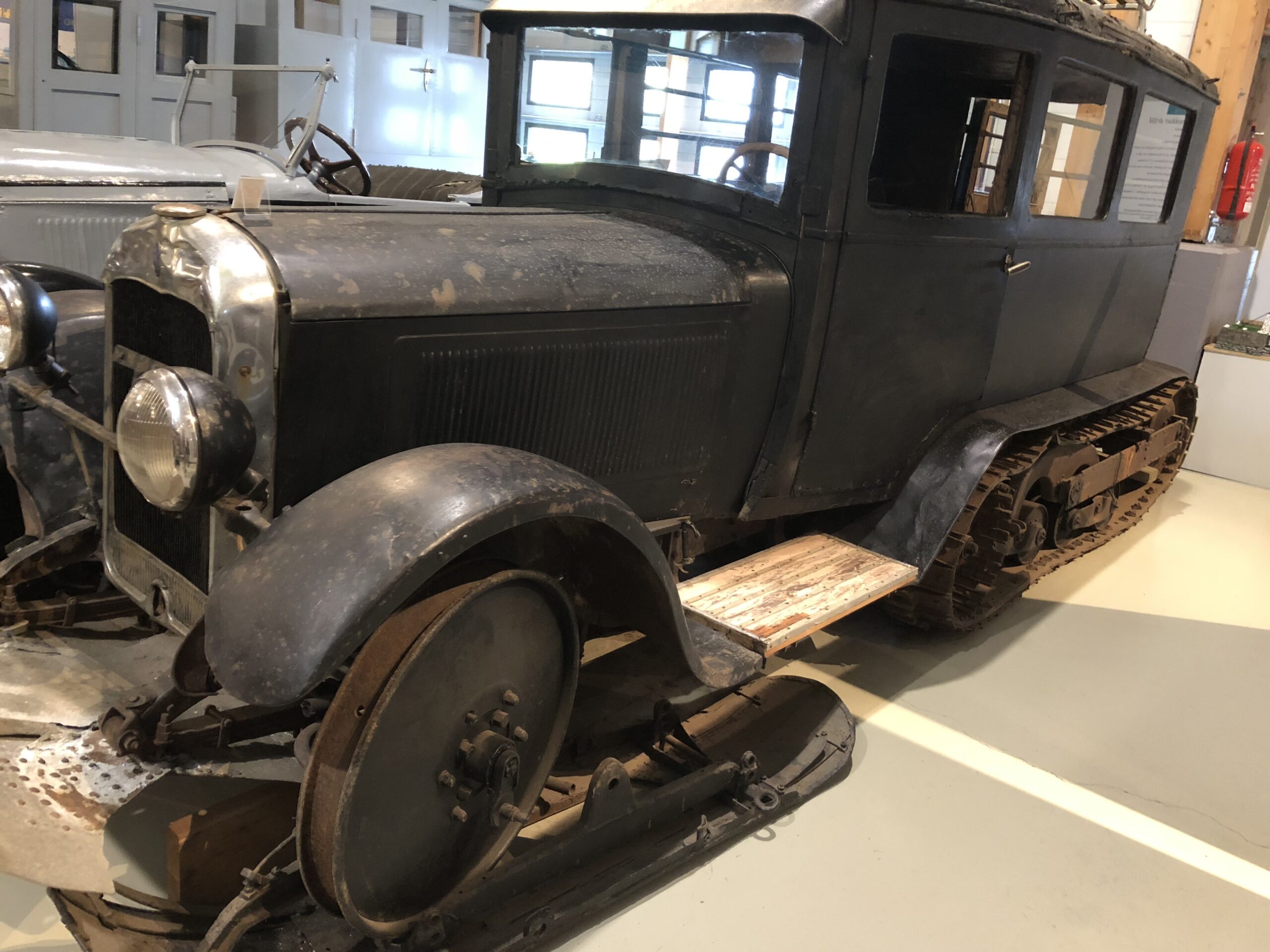 alt="snow vehicle from many years ago"