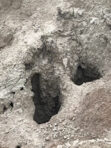 alt="pot holes in the rocks"